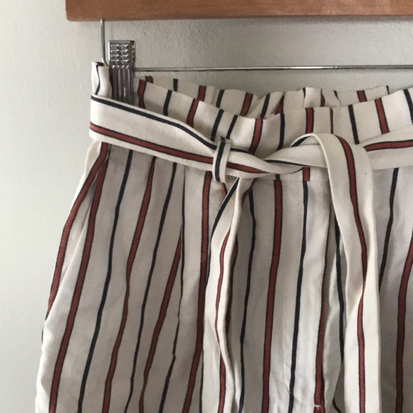 High waist paper bag striped shorts 4 - Picture 2 of 4